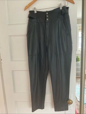Young Fabulous & Broke Black Faux Leather Straight Leg Pants Medium